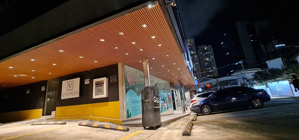 Cielo raso moderno en interior comercial en Ciudad de Panamá